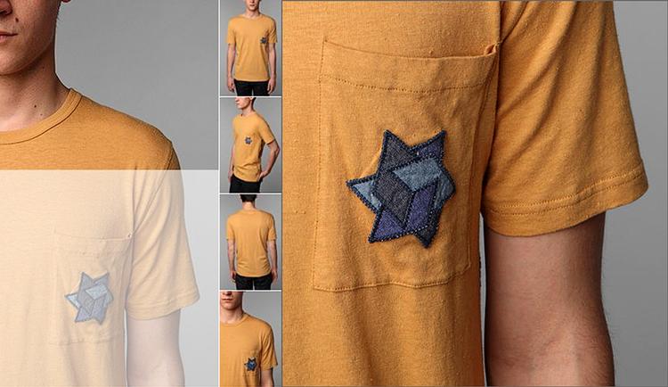strid. De famøse billeder, som havnede på Urban Outfitters' hjemmeside, selv om T-shirten aldrig kom i produktion. Nu er billederne fjernet, men debatten fortsætter. 