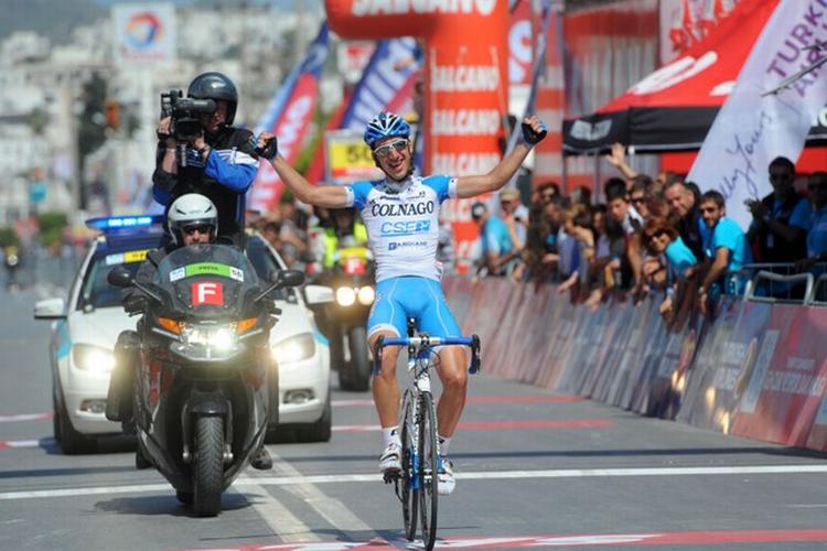 Vinder. Dagens etapevinder, italieneren Andrea Di Corrado 