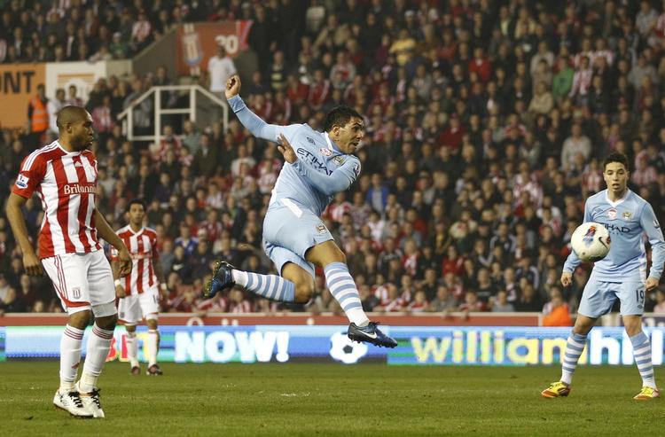 mål. Fire gange har Carlos Tevez scoret, siden han er vendte tilbage til Manchester City. 