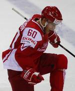 indlagt. Mads Christensen fejrer sin afgørende scoring mod Letland i VM-opgøret 4. maj 2011. 