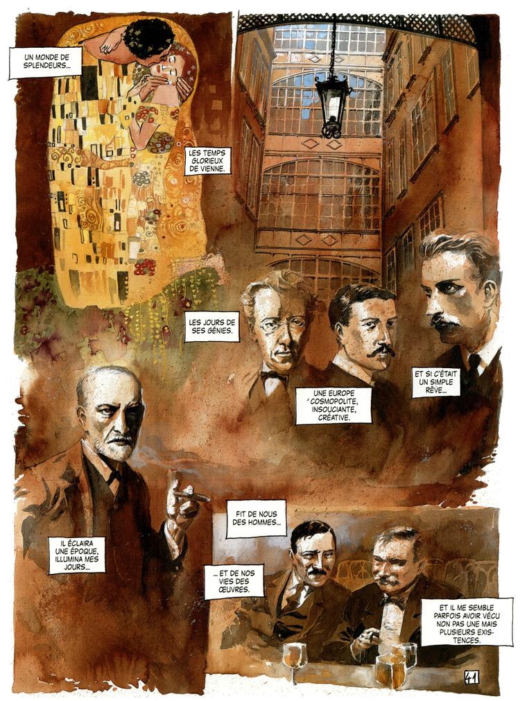 Striber. Stefan Zweig - sammen med bl.a. Freud - i flotte streger. 