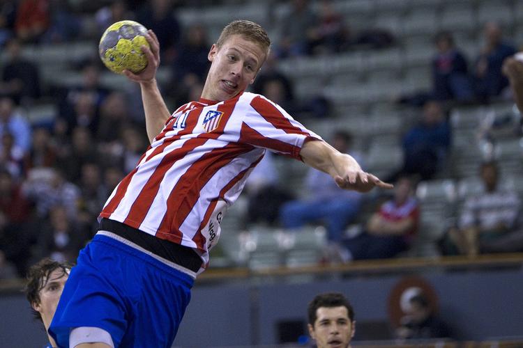 MODSTANDER. Efter at have tabt med tre mål i den første kamp scorede Nikolaj Markussen otte mål, da Atletico Madrid vandt med syv i returkampen over Cimos Koper. 