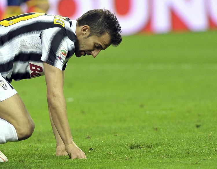 pointtab. Juventus' spillende legende Alessandro Del Piero er nedbøjet efter førerholdets kollaps. 