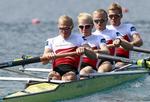 Guld. Den danske kvartet var et sekund hurtigere end briterne. 