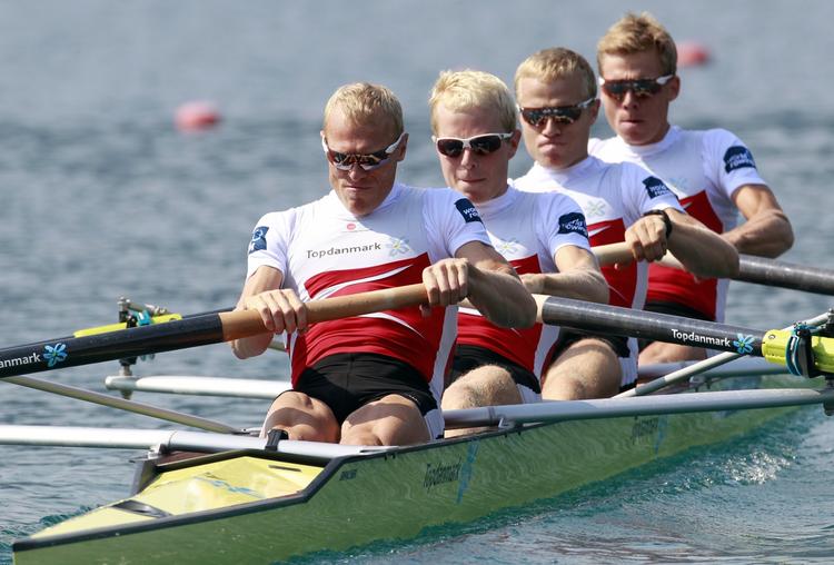 Guld. Den danske kvartet var et sekund hurtigere end briterne. 
