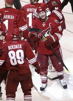 Semifinalist. Bødker (89) og Phoenix møder Los Angeles Kings i næste runde af slutspillet. Den første af op til syv kampe spilles formentlig i weekenden. 