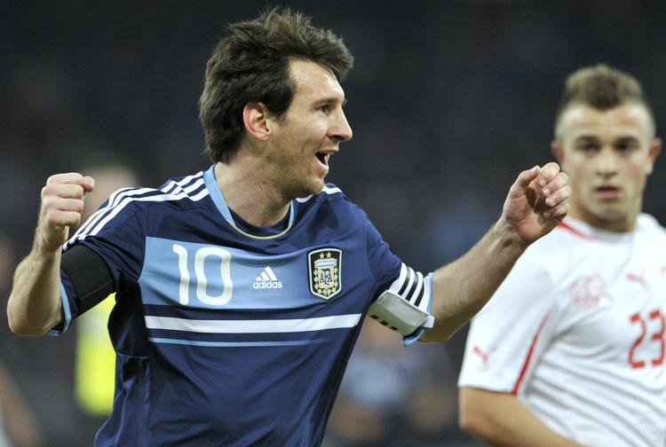 Mål... Messi scorede tre gange for Argentina i seneste landskamp mod Schweiz 29. februar. 