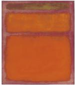 Farvefelter. Den afdøde amerikanske kunstner Mark Rothko var aftenens stjerne ved en auktion i New York i aftes. Her ses et udsnit af 'Orange, Red, Yellow' fra 1961, der blev solgt for knap en halv mia. kr. Rothko var en af de centrale skikkelser inden 'color field painting', farvefeltsmaleriet, en udløber af ekspressionismen, og døde 66 år gammel i 1970. Se Rothkos maleri i større udgave nederst. 