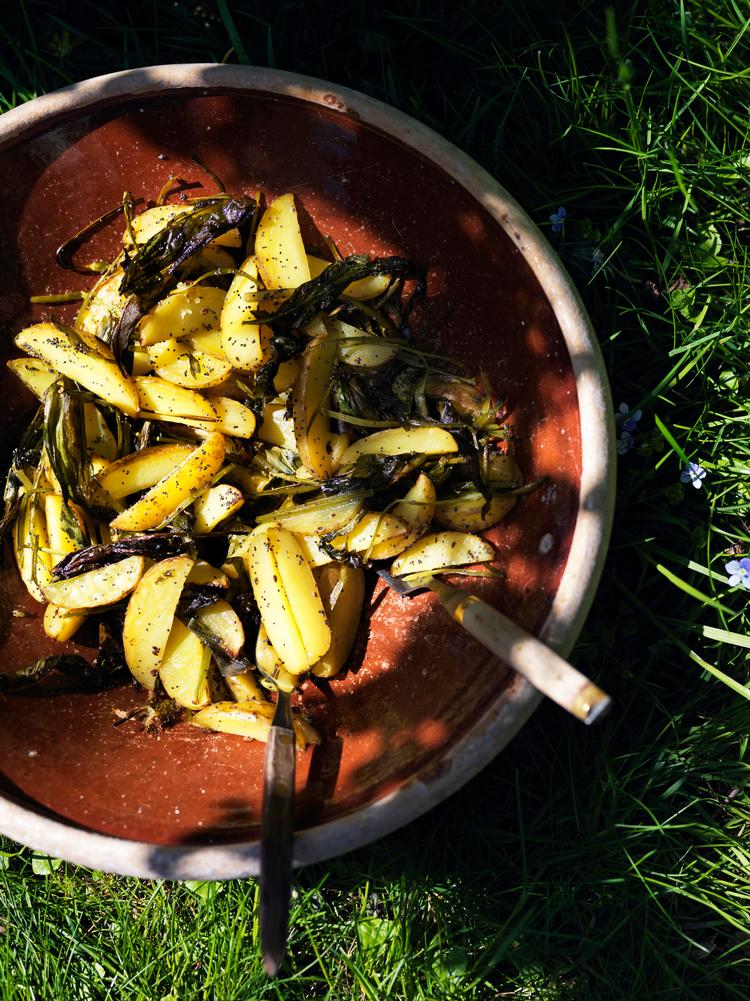 Lækre fritter med sprøde ramsløg. 