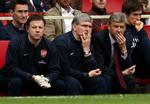assistenten. Pat Rice (midt) har sin sidste kamp som  Arsenal-manager Arsene Wengers højre hånd i sæsonens afslutning mod West Bromwich. 