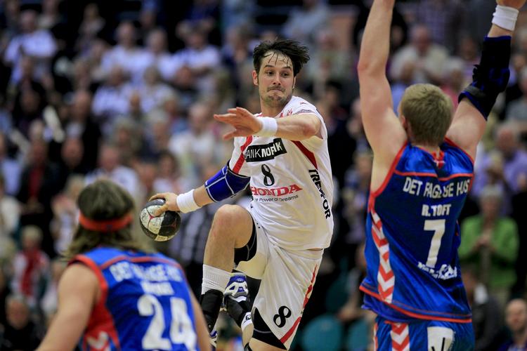 STJERNEPARADE. Mikkel Hansen, Bo Spellerberg og Henrik Toft Hansen var blot tre af de landsholdsprofiler, der var i aktion i DM-semifinalen. 