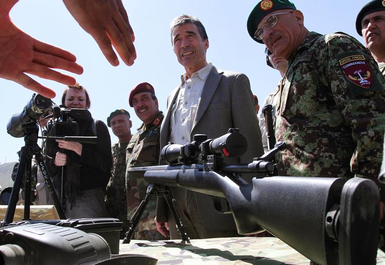 NATO Secretary-General Anders Fogh Rasmussen in Afghanistan in April. Archive. 