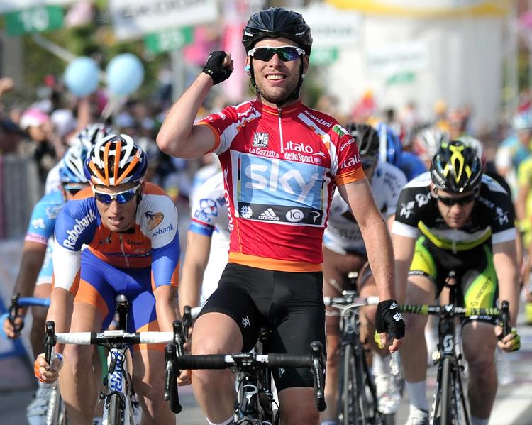 Sejr. Den britiske verdensmester Mark Cavendish (Sky) vandt dagens etape af Giro d'Italia. 