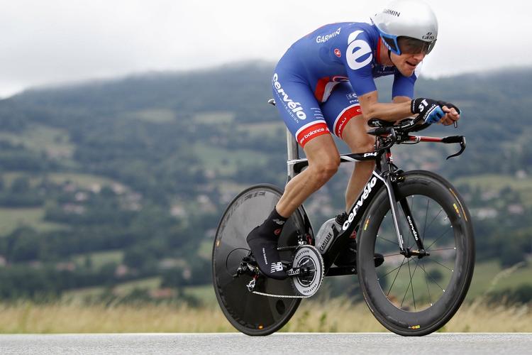 FØRENDE. En voldsom stigning sidst på dagens etape udgør truslen mod David Zabriskie i Tour of California. 