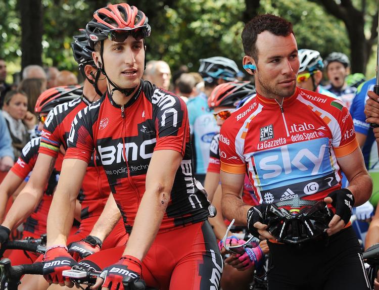 KAMPKLAR. Med Taylor Phinney (tv.) ved sin side er Mark Cavendish (th.) indstillet på at gennemføre Giro d'Italia. 