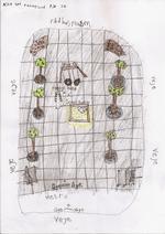 7-årige Asta Tøt Vemmelund mener, at der bør være gynger, rutsjebane og sandkasse midt på pladsen. 