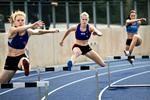 REKORD. For femte gang satte Sara Slott Petersen (i midten) dansk rekord i 400 meter hækkeløb. 