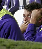 FORFULGT. Det var en tydelig berørt Adem Ljajic, der blev overfaldt af sin træner under en Serie A-kamp. 