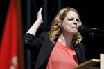 venstrefløjsikon. Politisk ordfører Johanne Schmidt-Nielsen (EL) skældte ud på regeringen under sin 1. maj-tale. 