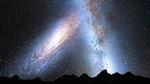 SAMMENSMELTNING. Sådan kan Mælkevejens møde med Andromeda komme til at se ud. Her er Andromeda-galaksens tyngdekraft allerede begyndt at påvirke vor galakse. 