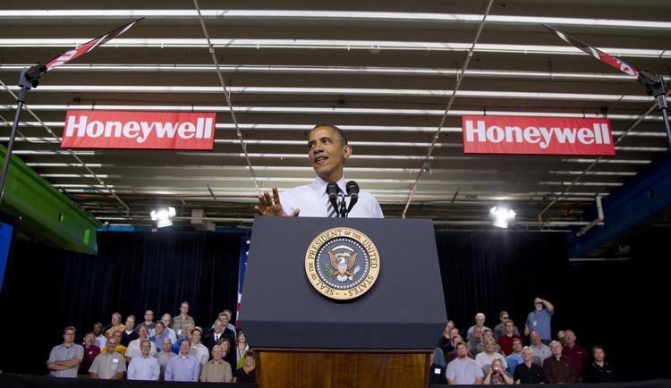 Modvind. Præsident Barack Obama talte for få timer siden i Honeywell, Minnesota. Han argumenterede for, at den stigende arbejdsløshed ikke er hans skyld. 
