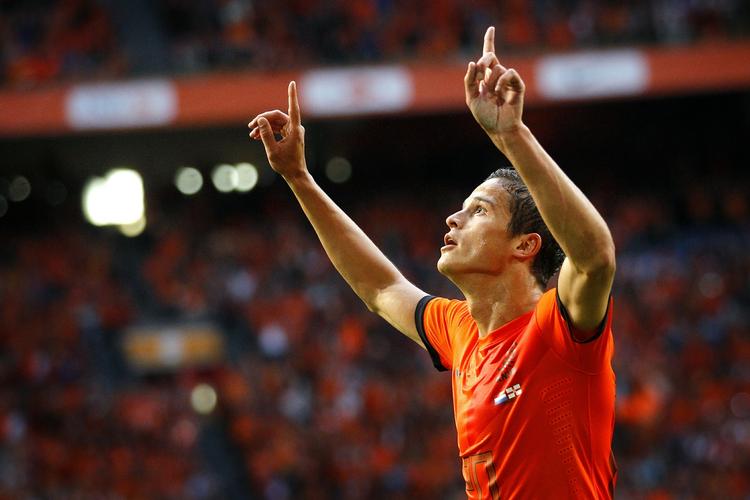 SUCCES. Ibrahim Affelay scorede to mål for Holland mod Nordirland. 