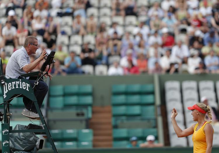 BORTDØMT. Caroline Wozniacki følte ikke, at dommeren gjorde sit job godt nok i pågøret mellem danskeren og Kaia Kanepi. 