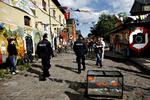A police patrol on Pusher Street in Christiania. Archive. 