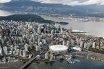 Aerial view of Vancouver's downtown core.