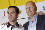 MAKKERPAR. Alberto Contador (tv) og Bjarne Riis har kontrakt med hinanden frem til 2015. 