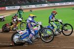 skuffende. Hverken Nicki Pedersen (forrest) eller unge Michael Jepsen Jensen nåede frem til finalen i Parken. 