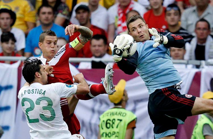 PRESSET. Stephan Andersen havde sin sag for i opgøret mod Portugal. 