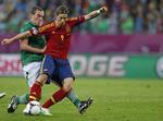 Dobbelt. Torres (t.h.) scorede to gange mod Irland. 