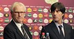 Duel. Joachim Löw (t.h.) kan med sin første sejr over Danmark i aften sende Morten Olsen ud af EM. 