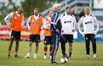 RESERVERNE. For Michael Silberbauer og Kasper Schmeichel bød EM-slutrunden kun på træning - og en pæn løncheck. 