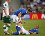 SKADET. Giorgio Chiellini er i kamp mod tiden for at blive klar til kvartfinalerne ved EM. 