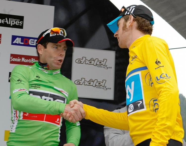 Rivaler. Evans (t.v.) blev slået i sidste uge af Bradley Wiggins. 