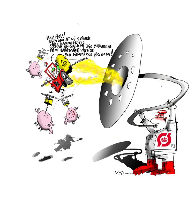 Økologi. Når man kigger sig om efter åbenlyse førerpositioner for dansk landbrug, springer den økologiske sektor i øjnene, skriver landmand Anders Lund. Tegning: Jørgen Villumsen 