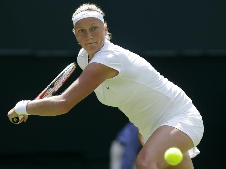 VIDERE. Petra Kvitova havde trods en svag start ingen problemer i sin første kamp ved Wimbledon. 