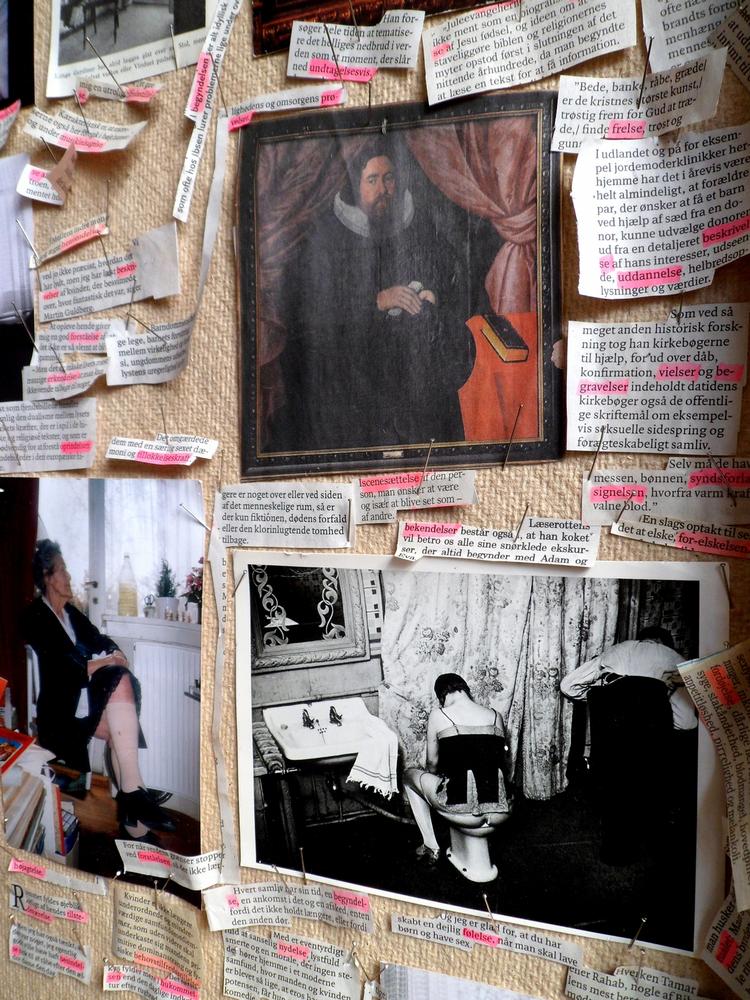 Ordværk. Mette Brobergs 'SkabElse' er et mylder af highlightede ord og udklippede billeder. (se hele billedet ved at trykke her). 