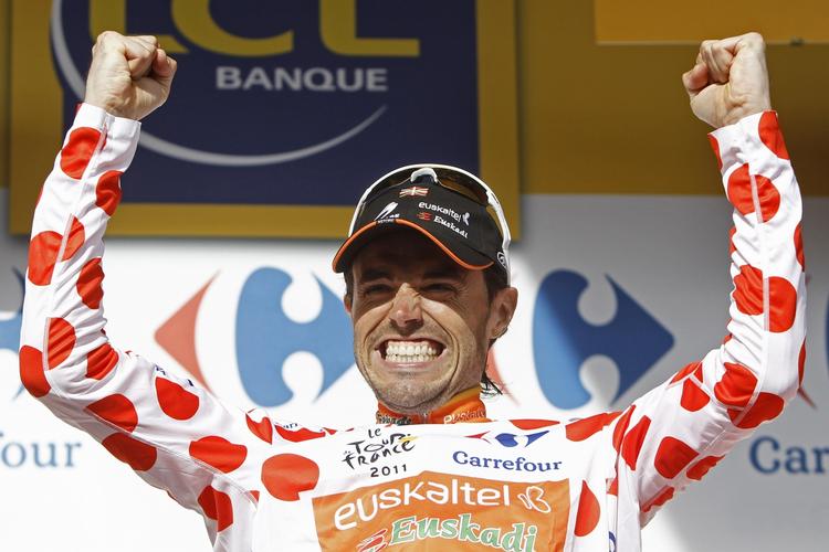 OPGRADERET. Samuel Sanchez har fået en tredjeplads i Tour de France på sit cv, efter at Alberto Contador fik frataget sin sejr i 2010. 