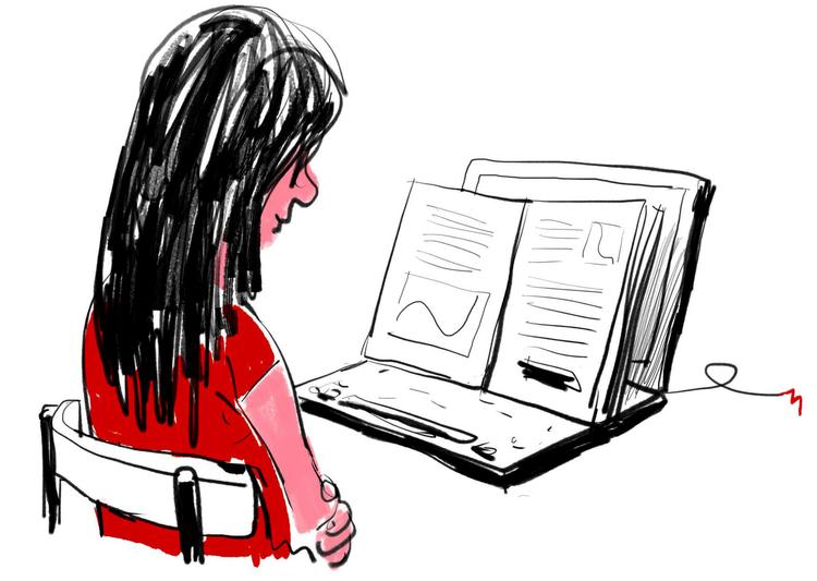 Digitalisering. Idealet om den bogløse skole er urealistisk, skriver dr.pæd. Alexander von Oettingen. Tegning: Mette Dreyer 