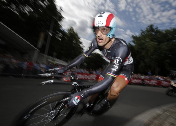 koncentration. Fabian Cancellara under den imponerende enkeltstart, der åbnede Tour de France. 
