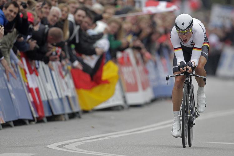 enkeltstart. Tony Martin på vej mod VM-titlen i Danmark sidste år. 