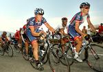 HOLDKAMMERATER. Lance Armstrong (tv) og Levi LEipheimer (th) har tidligere kørt sammen på U.S. Postal. 