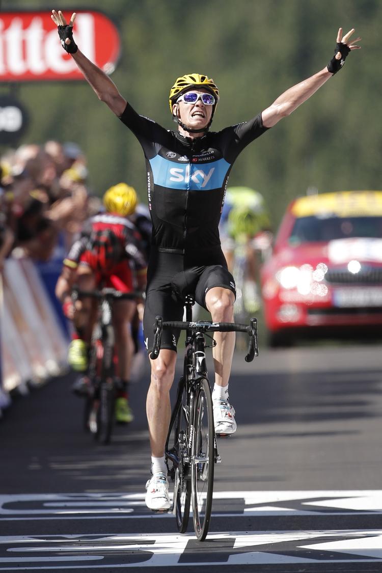 STÆRK. Chris Froome havde både overskud til at trække for sin kaptajn Bradley Wiggins og overspurte favoritterne til sidst. 