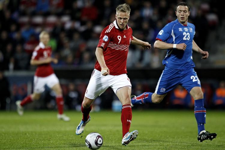 Udlejet. FCK har hyret Nicolai Jørgensen på en lejekontrakt. Her ses han i kamp for U21 landsholdet. 