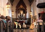 Sakralt. Jazzkoncerter i kirker er mere og mere almindelige. Her ses Nordsø, Rehling, Theill Trio i Sankt Jakobs Kirke 