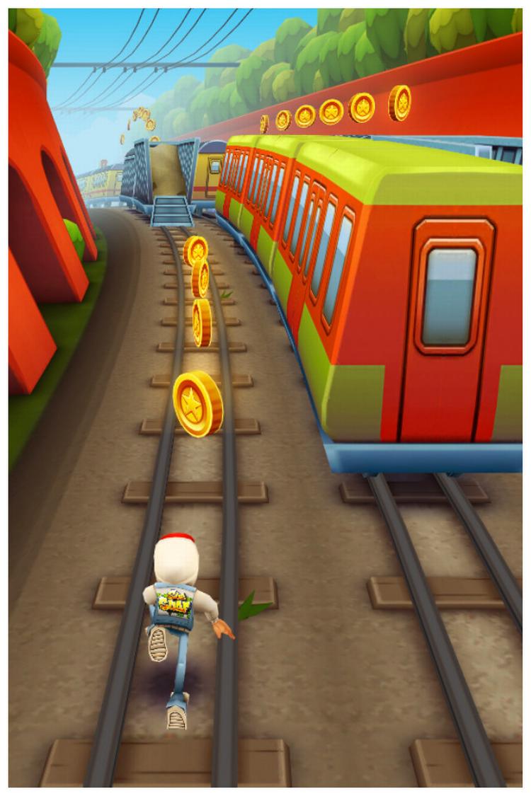 Uendeligt. En række danske spiludviklere har stor succes med spil til iPhone. Og et af de største hits er dette 'Subway Surfers'. 
