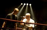Freestyle. Pede B er blandt deltagerne til Late Night Battle. Her ses han i kampen hede under MC's Fight Night. 